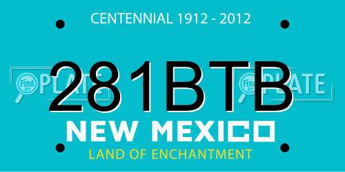 281BTB New Mexico License Plate