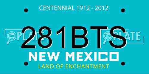 281BTS New Mexico License Plate