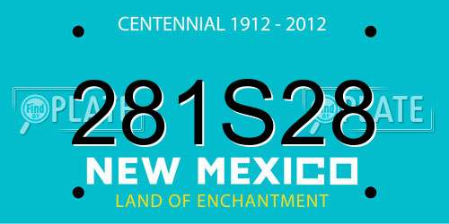 281S28 New Mexico License Plate