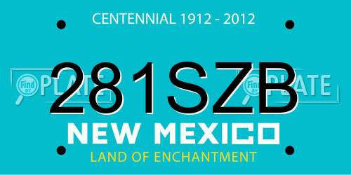 281SZB New Mexico License Plate