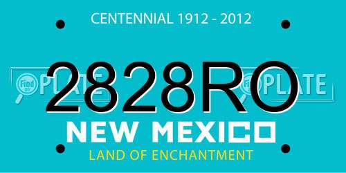 2828RO New Mexico License Plate