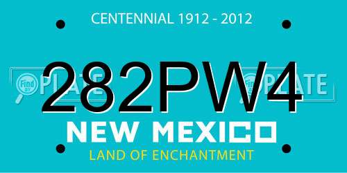 282PW4 New Mexico License Plate