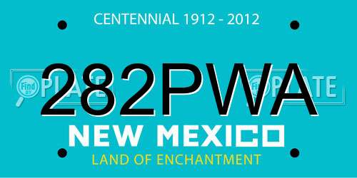 282PWA New Mexico License Plate