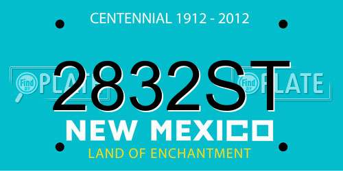 2832ST New Mexico License Plate