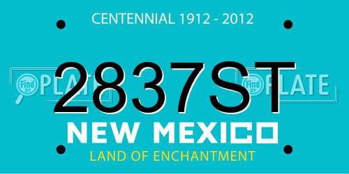 2837ST New Mexico License Plate