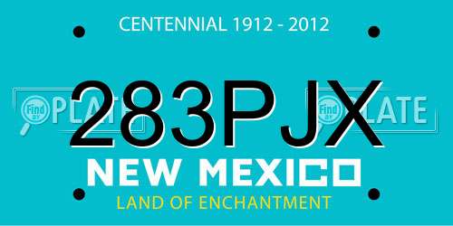 283PJX New Mexico License Plate