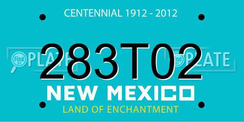 283T02 New Mexico License Plate