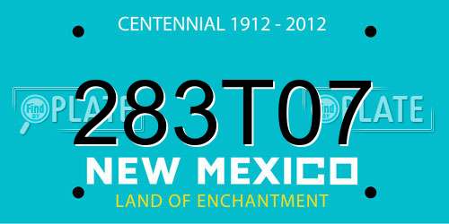 283T07 New Mexico License Plate