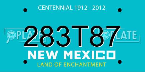 283T87 New Mexico License Plate