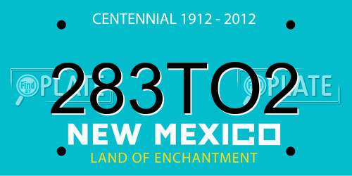 283TO2 New Mexico License Plate