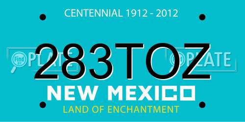 283TOZ New Mexico License Plate