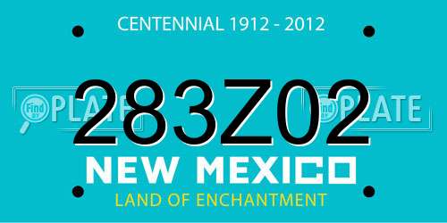 283Z02 New Mexico License Plate