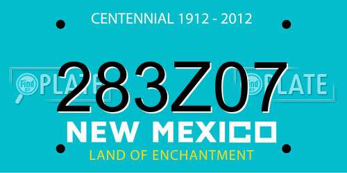 283Z07 New Mexico License Plate