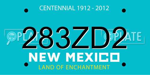 283ZD2 New Mexico License Plate