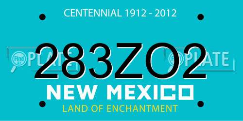 283ZO2 New Mexico License Plate
