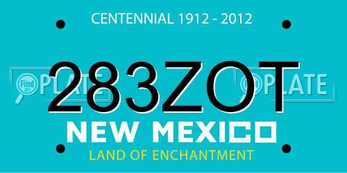 283ZOT New Mexico License Plate
