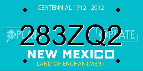 283ZQ2 New Mexico License Plate