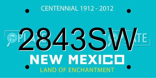 2843SW New Mexico License Plate