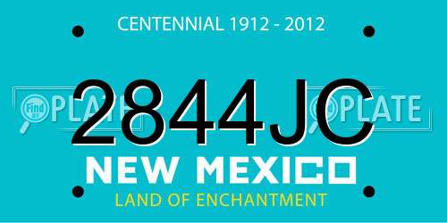 2844JC New Mexico License Plate