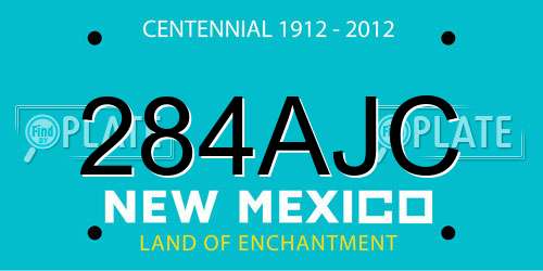 284AJC New Mexico License Plate