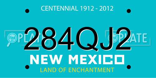 284QJ2 New Mexico License Plate