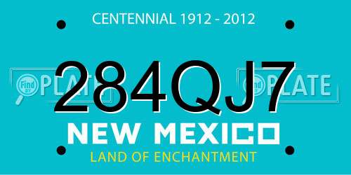 284QJ7 New Mexico License Plate