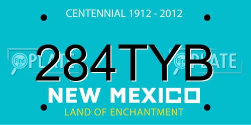 284TYB New Mexico License Plate