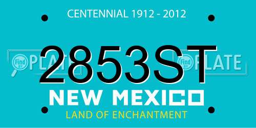 2853ST New Mexico License Plate