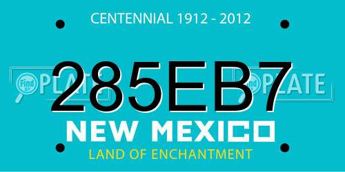 285EB7 New Mexico License Plate