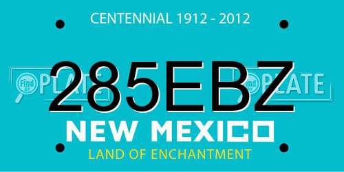 285EBZ New Mexico License Plate
