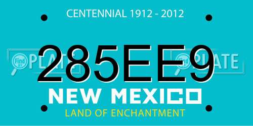 285EE9 New Mexico License Plate