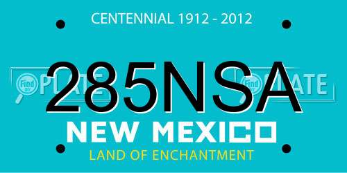 285NSA New Mexico License Plate