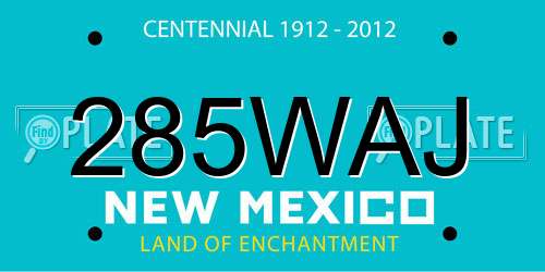 285WAJ New Mexico License Plate