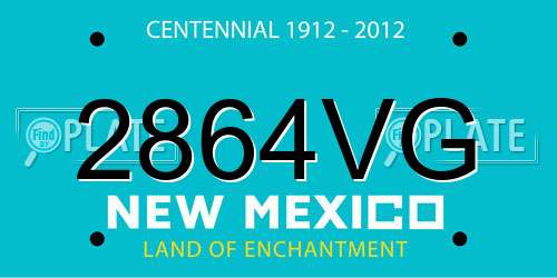 2864VG New Mexico License Plate