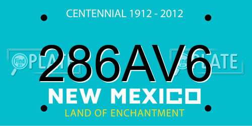 286AV6 New Mexico License Plate