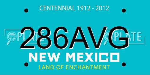 286AVG New Mexico License Plate