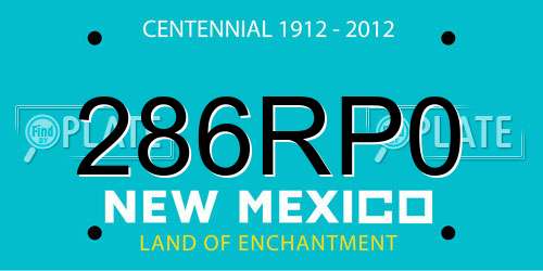 286RP0 New Mexico License Plate