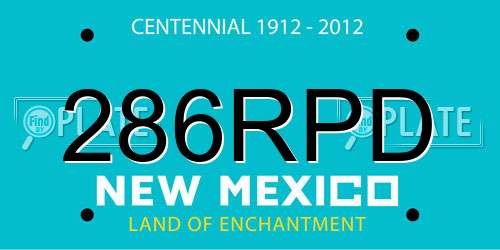 286RPD New Mexico License Plate
