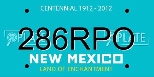 286RPO New Mexico License Plate