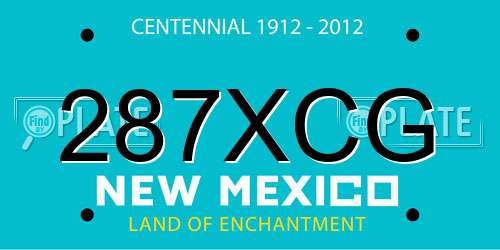287XCG New Mexico License Plate