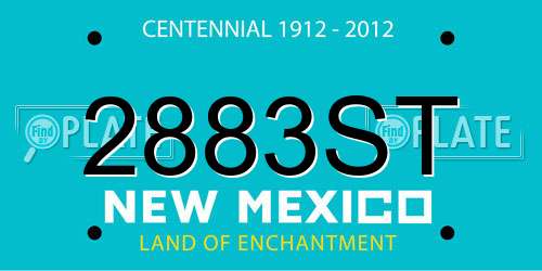 2883ST New Mexico License Plate