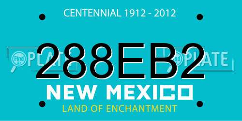 288EB2 New Mexico License Plate