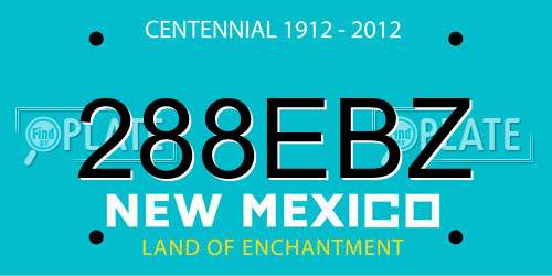 288EBZ New Mexico License Plate