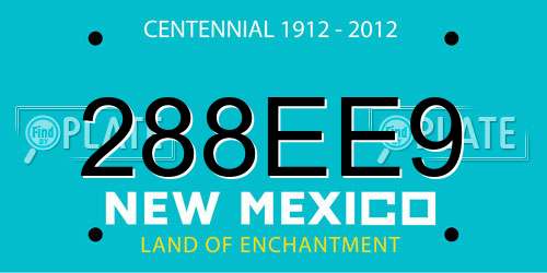 288EE9 New Mexico License Plate