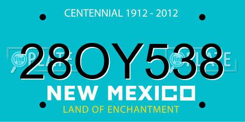 28OY538 New Mexico License Plate