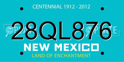 28QL876 New Mexico License Plate