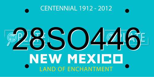 28SO446 New Mexico License Plate