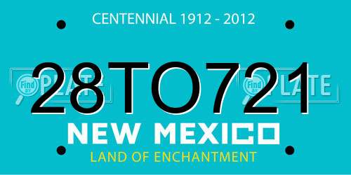 28TO721 New Mexico License Plate