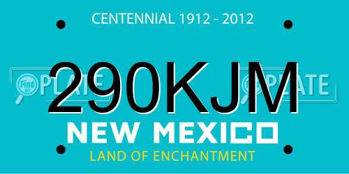 290KJM New Mexico License Plate