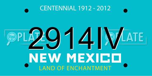 2914IV New Mexico License Plate